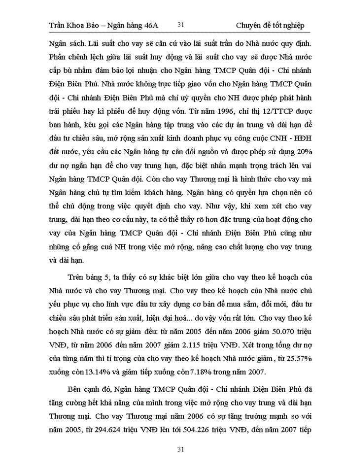 image for page Nâng cao chất lượng tín dụng trung và dài hạn đối với doanh nghiệp tại ngân  hàng thương mại cổ phần quân đội - chi nhánh điện biên phủ