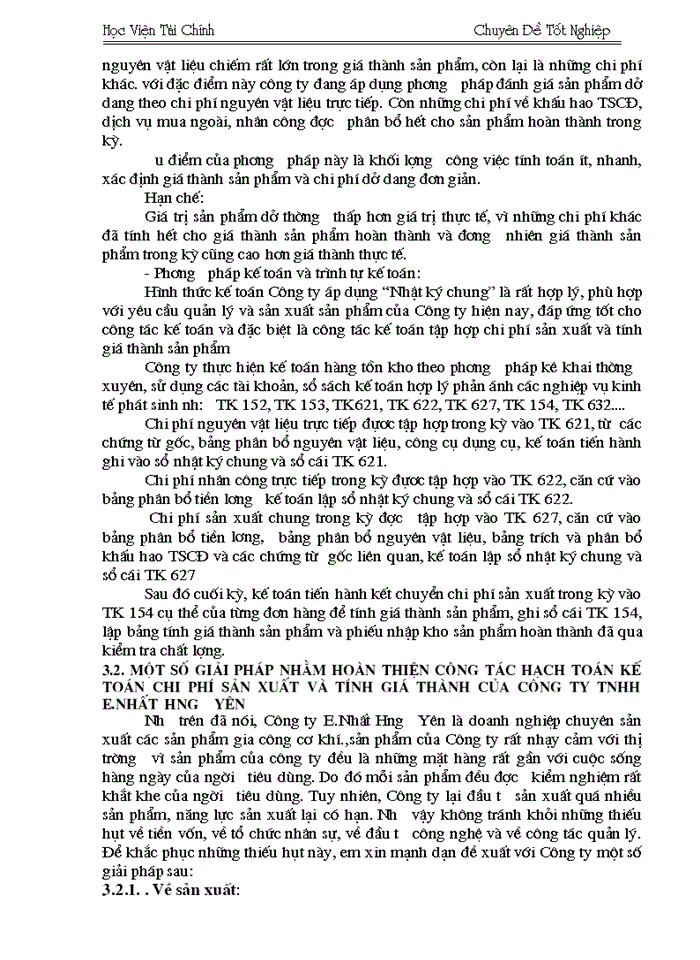 image for page Tổ chức công tác kế toán tập hợp chi phí sản xuất và tính giá thành sản phẩm ở công ty TNHH E.Nhất Hưng Yên