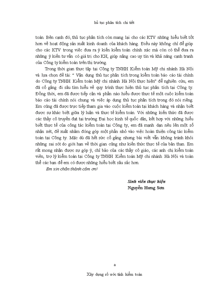 image for page Vận dụng thủ tục phân tích trong kiểm toán báo cáo tài chính do Công ty TNHH Kiểm toán Mỹ-chi nhánh Hà Nội thực hiện
