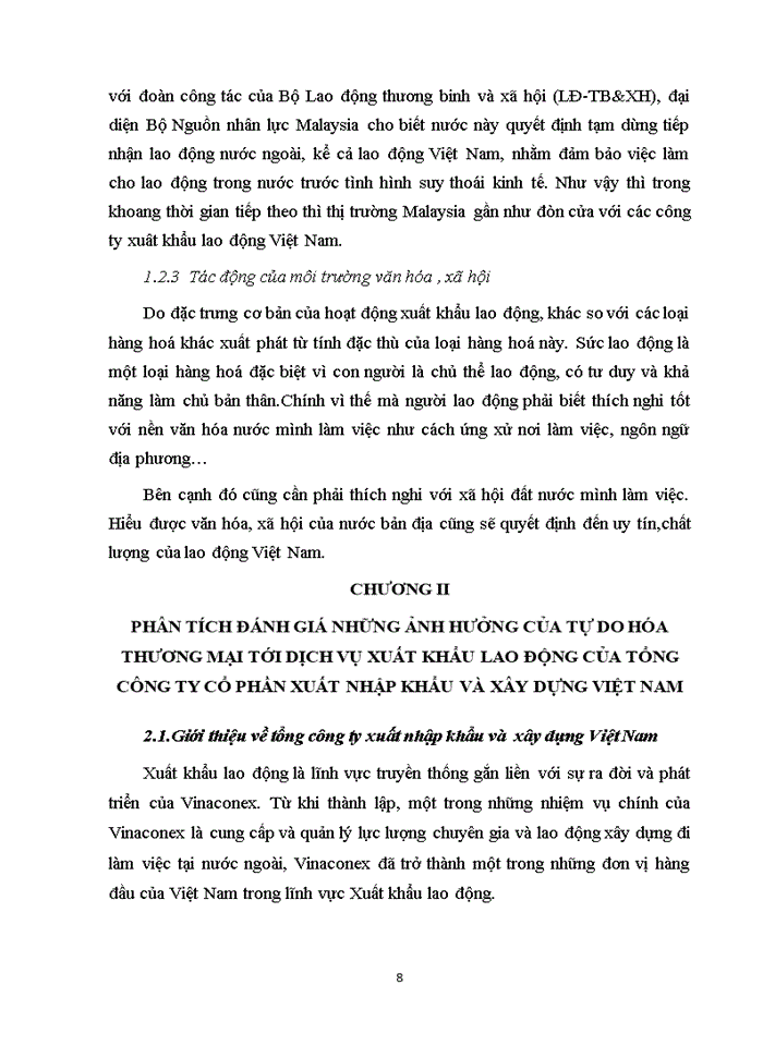 image for page Tác động của tự do hóa thương mại tới dịch vụ xuất khẩu lao động của Tổng công ty xuất nhập khẩu và xây dựng Việt Nam