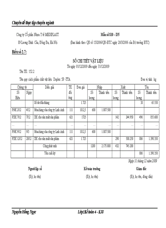 image for page Hoàn thiện kế toán nguyên vật liệu tại Công ty Cổ phần Nhựa Y tế MEDIPLAST