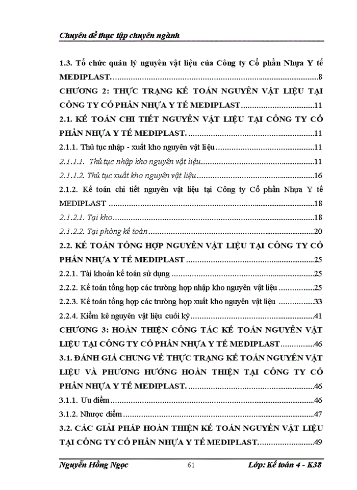 image for page Hoàn thiện kế toán nguyên vật liệu tại Công ty Cổ phần Nhựa Y tế MEDIPLAST