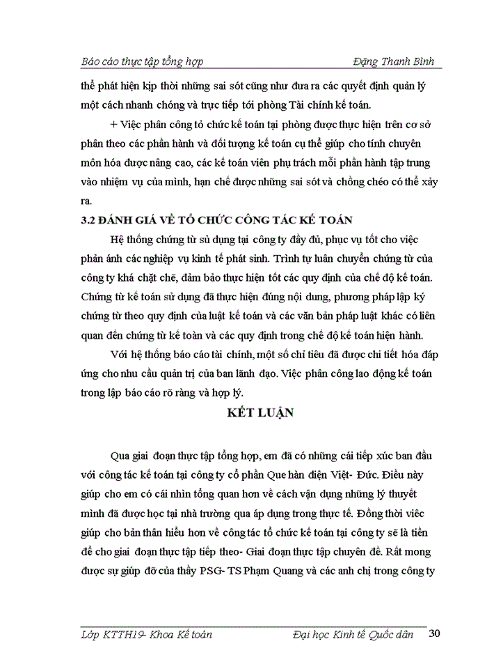 image for page Một số đánh giá về tình hình tổ chức hạch toán kế toán tại Công ty cổ phần Que hàn điện Việt- Đức