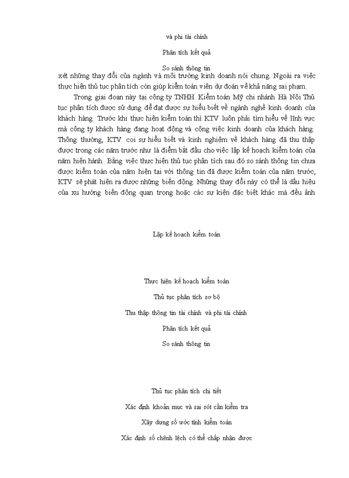 image for page Vận dụng thủ tục phân tích trong kiểm toán báo cáo tài chính do Công ty TNHH Kiểm toán Mỹ-chi nhánh Hà Nội thực hiện