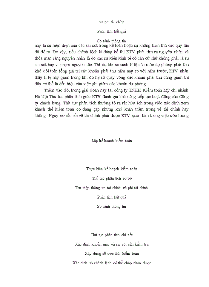 image for page Vận dụng thủ tục phân tích trong kiểm toán báo cáo tài chính do Công ty TNHH Kiểm toán Mỹ-chi nhánh Hà Nội thực hiện