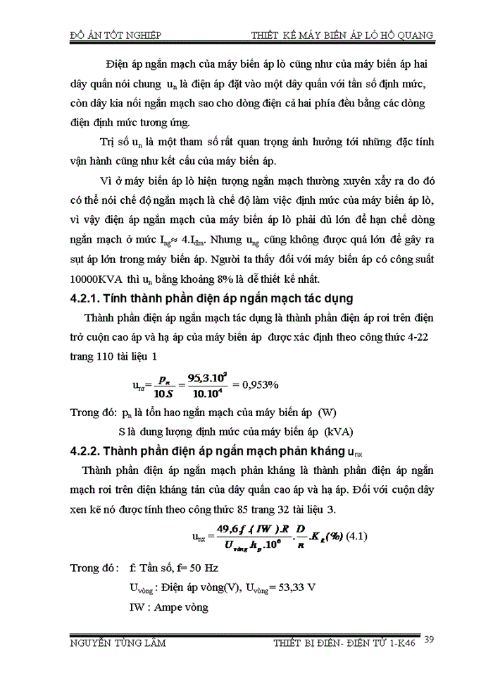 image for page Thiết kế máy biến áp lò hồ quang