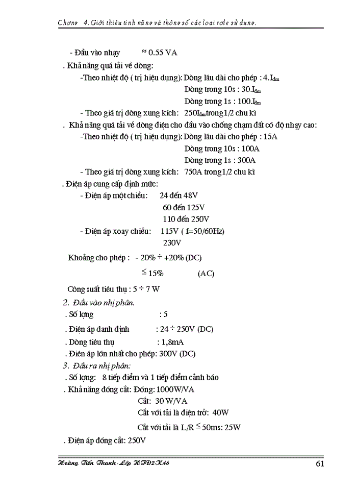 image for page Giới thiệu tính năng và thông số các loại rơle sử dụng