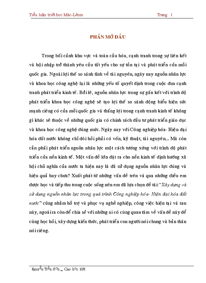 image for page Xây dựng và sử dụng nguồn nhân lực trong quá trình CNH - HDH Đất Nước