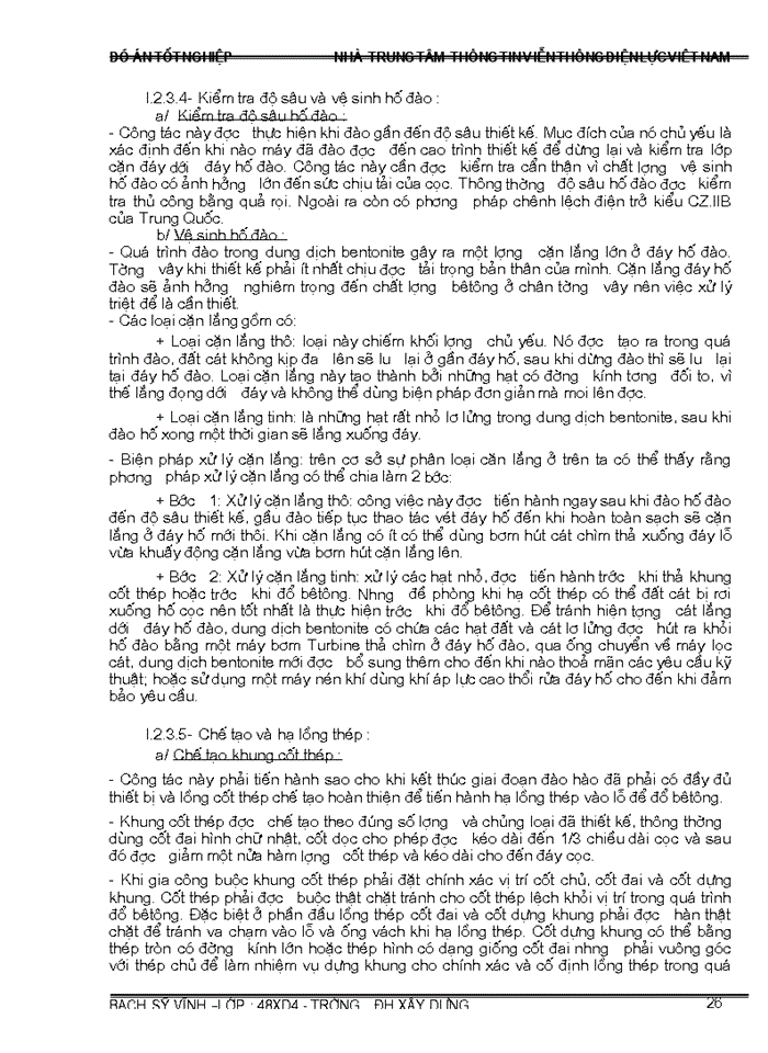 image for page Lập biện pháp thi công phần ngầm nhà  trung tâm  thông tin viễn thông điện lực VIÊT NAM