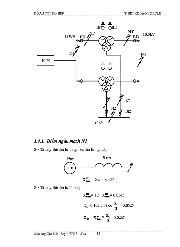 image for page Thiết kế bảo vệ cho trạm biến áp 110/22/10,5 kV