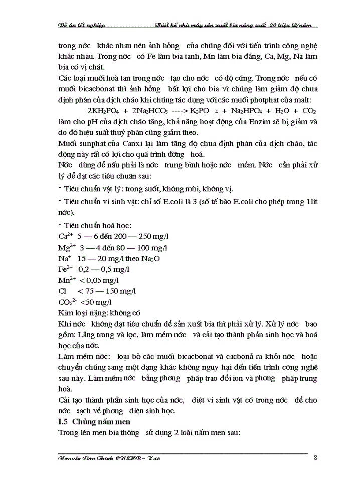 image for page Thiết kế nhà máy sản xuất bia năng suất  20 triệu lít/năm