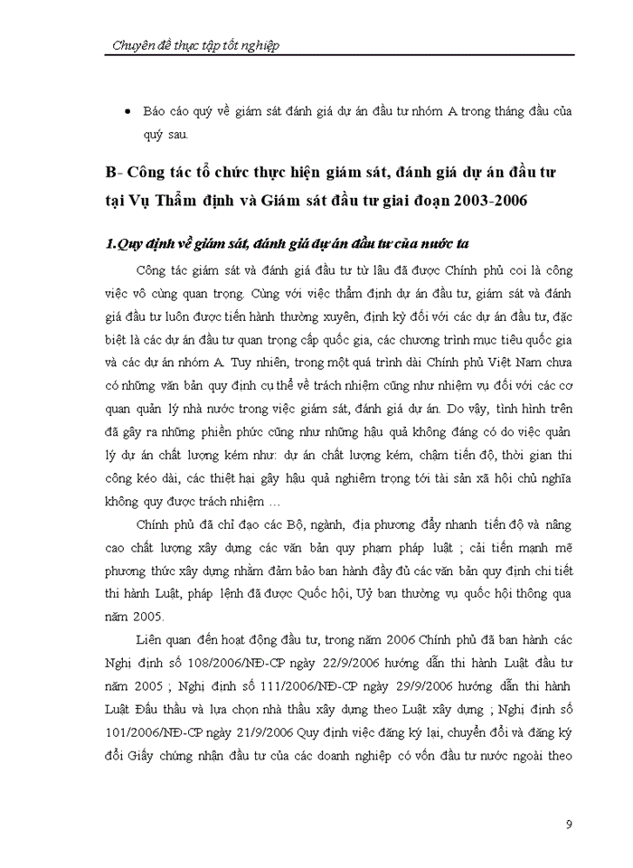 image for page Nâng cao chất lượng công tác giám sát, đánh giá dự án đầu tư tại Vụ Thẩm định và Giám sát đầu tư - Bộ Kế hoạch và Đầu tư