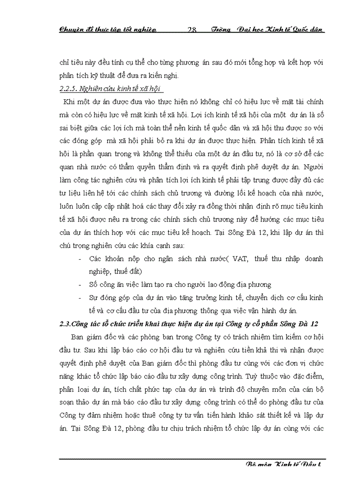 image for page Hoàn thiện công tác lập dự án đầu tư tại Công ty cổ phần Sông Đà 12