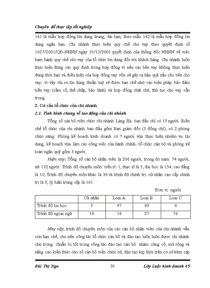 image for page Chế độ pháp lý và thực tiễn về việc ký kết, thực hiện hợp đồng tín dụng tại chi nhánh ngân hàng No& PTNT Láng Hạ