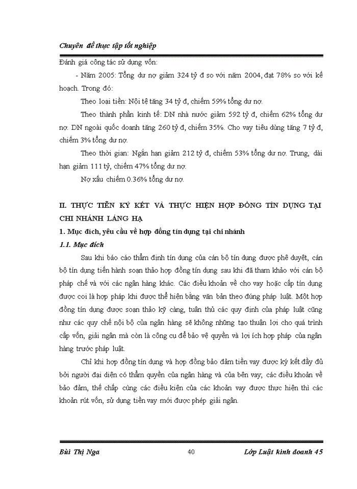 image for page Chế độ pháp lý và thực tiễn về việc ký kết, thực hiện hợp đồng tín dụng tại chi nhánh ngân hàng No& PTNT Láng Hạ