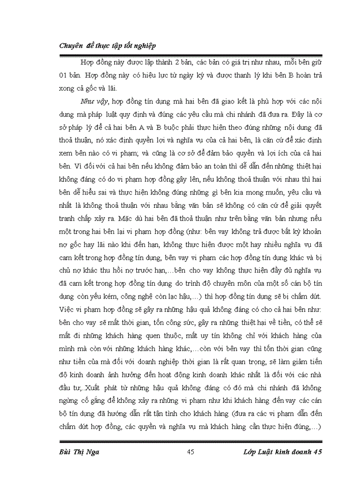 image for page Chế độ pháp lý và thực tiễn về việc ký kết, thực hiện hợp đồng tín dụng tại chi nhánh ngân hàng No& PTNT Láng Hạ