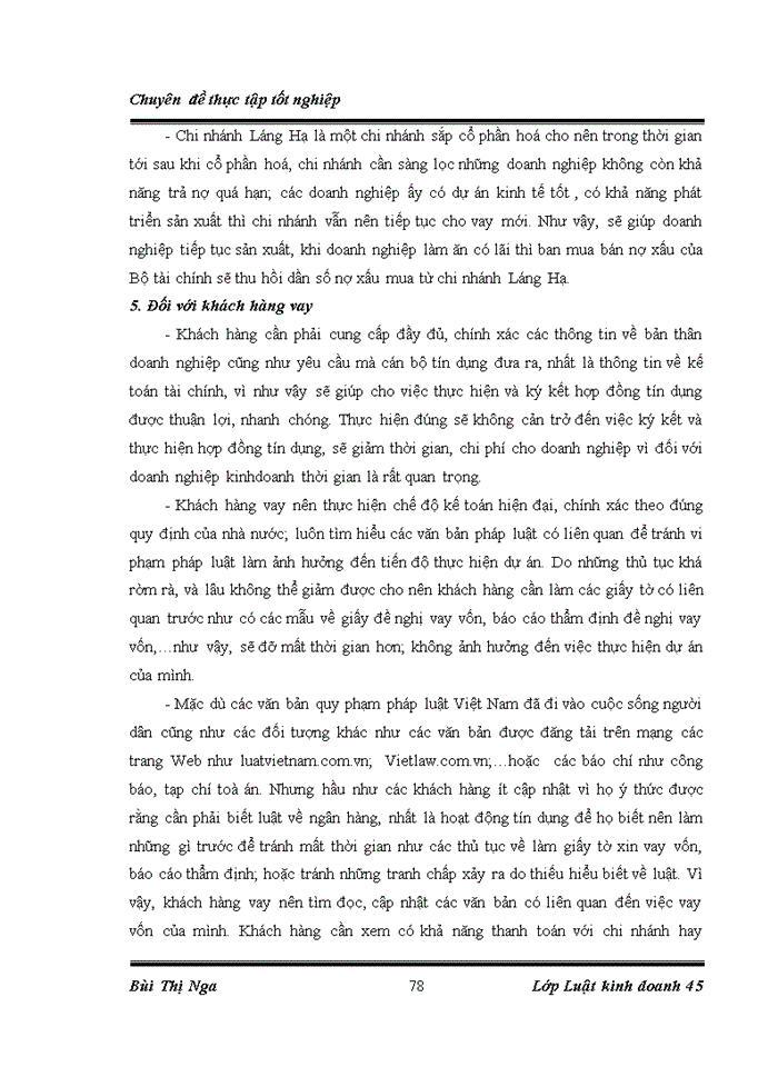 image for page Chế độ pháp lý và thực tiễn về việc ký kết, thực hiện hợp đồng tín dụng tại chi nhánh ngân hàng No& PTNT Láng Hạ