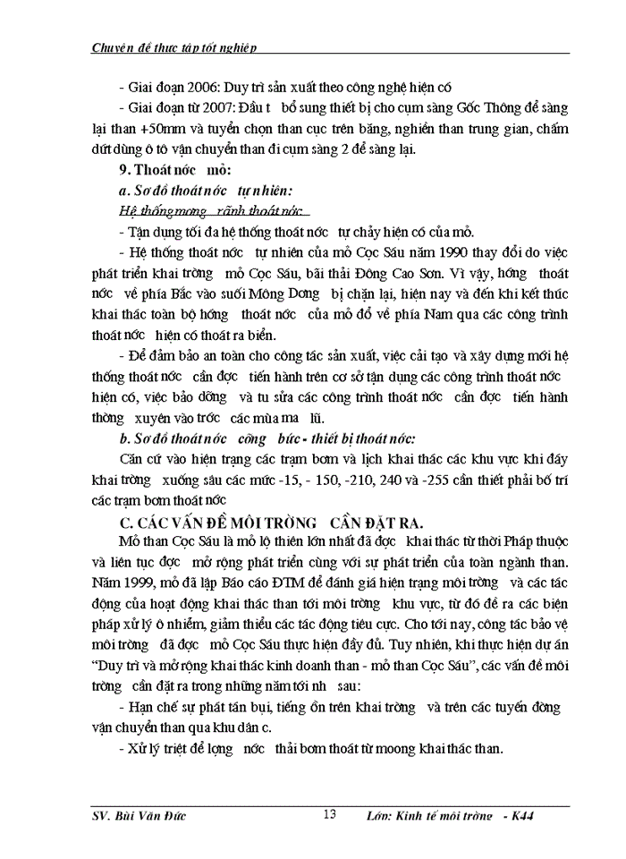 image for page Phân tích những tác động môi trường và đánh giá hiệu quả kinh tế môi trường của dự án cải tạo mở rộng khai thác kinh doanh than - mỏ than Cọc Sáu