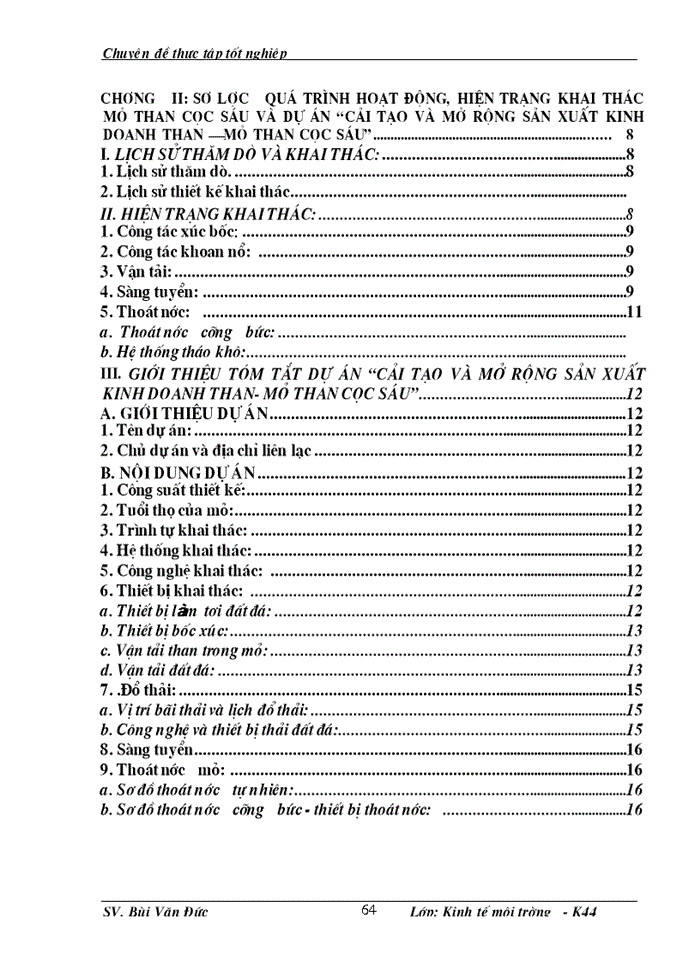 image for page Phân tích những tác động môi trường và đánh giá hiệu quả kinh tế môi trường của dự án cải tạo mở rộng khai thác kinh doanh than - mỏ than Cọc Sáu