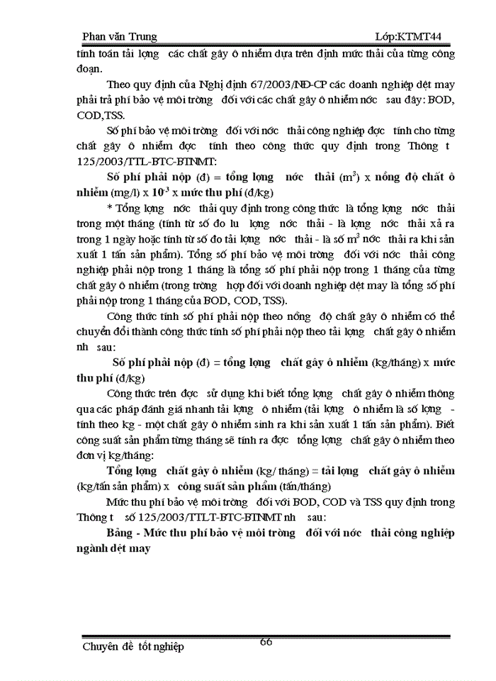 image for page Mô hình tính phí nước bảo vệ môi trường đối với nước thải công nghiệp cho một số cơ sở dệt may trên địa bàn thành phố Hà Nội