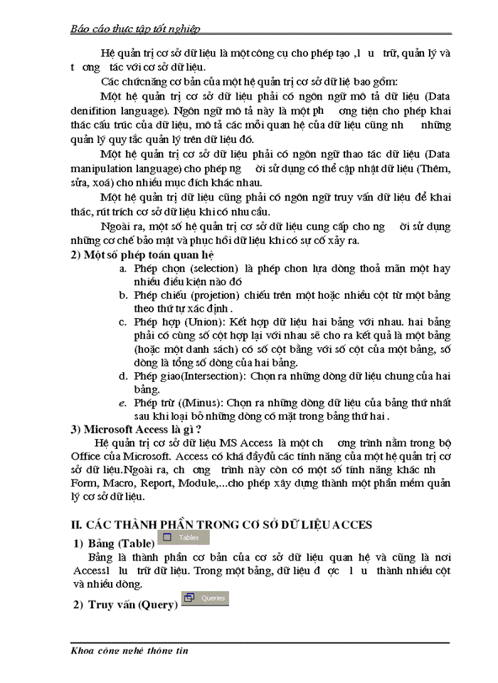 image for page Tổng quan về MICROSOFT ACCESS