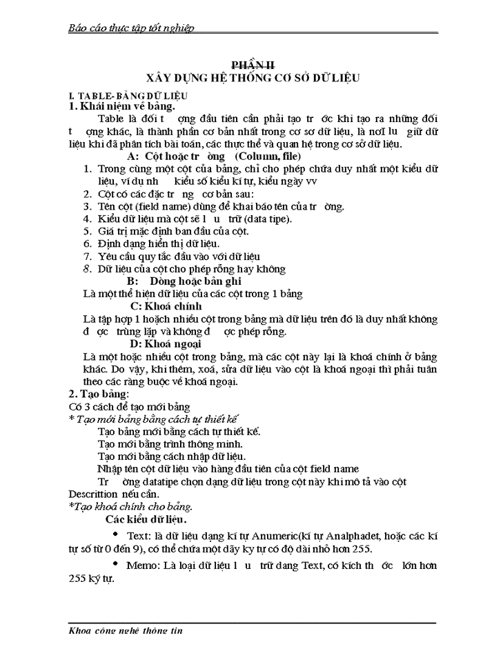 image for page Tổng quan về MICROSOFT ACCESS