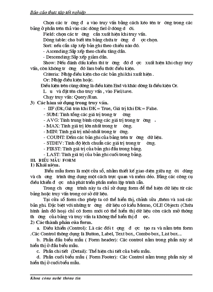 image for page Tổng quan về MICROSOFT ACCESS