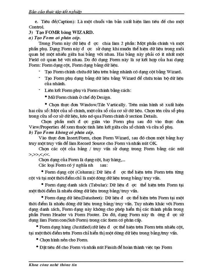 image for page Tổng quan về MICROSOFT ACCESS