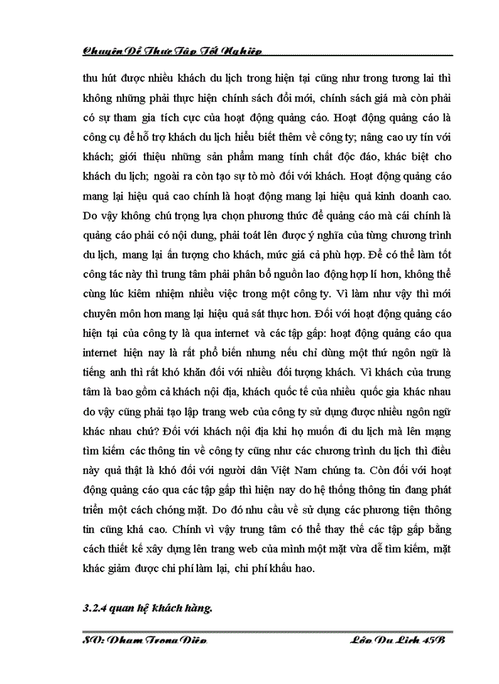 image for page Thực trạng hiệu quả hoạt động kinh doanh của trung tâm lữ hành thuộc công ty cổ phần du lịch và thương mại Dân Chủ.
