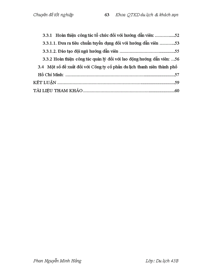 image for page Hoàn thiện công tác tổ chức và quản lý lao động đối với hướng dẫn viên tại Công ty cổ phần du lịch thanh niên thành phố Hồ Chí Minh