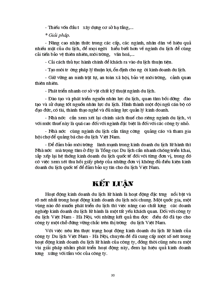 image for page Thực trạng hoạt động kinh doanh du lịch lữ hành của công ty du lịch Việt Nam - Hà Nội