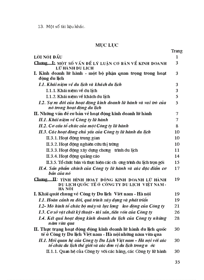 image for page Một số vấn đề về lữ hành du lịch và tình hình kinh doanh lữ hành quốc tế ở Công ty Du lịch Việt nam - Hà nội