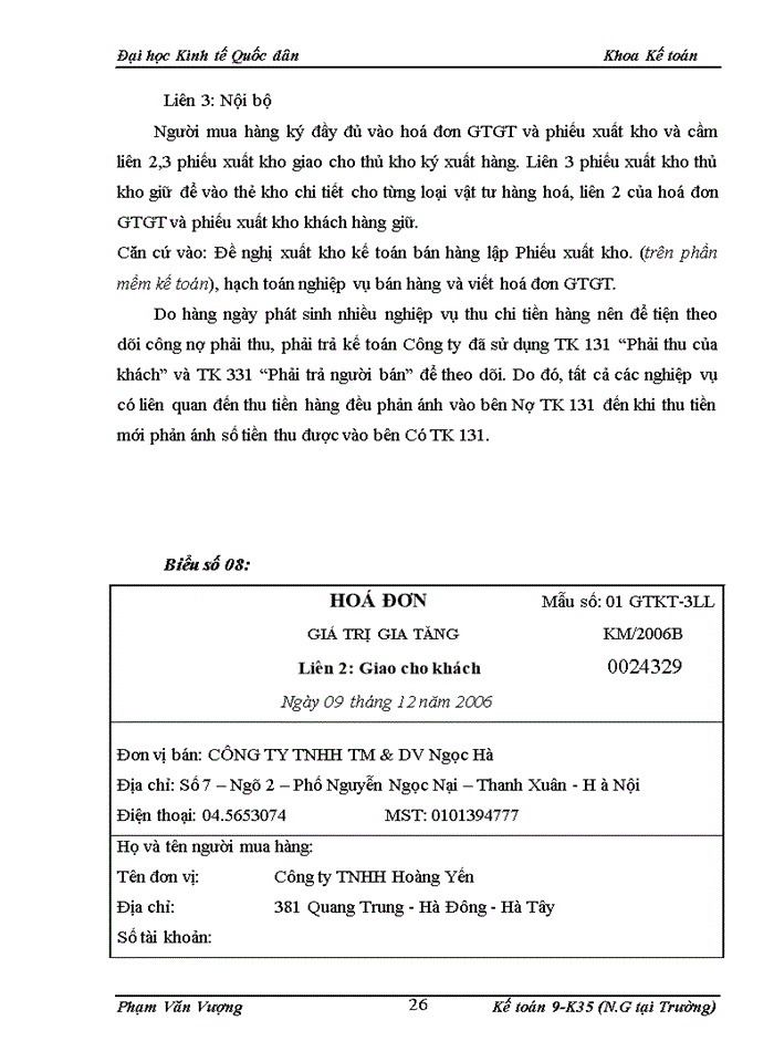 image for page Hoàn thiện kế toán tiêu thụ hàng hoá và xác định kết quả tiêu thụ tại công ty TNHH TM & DV Ngọc Hà