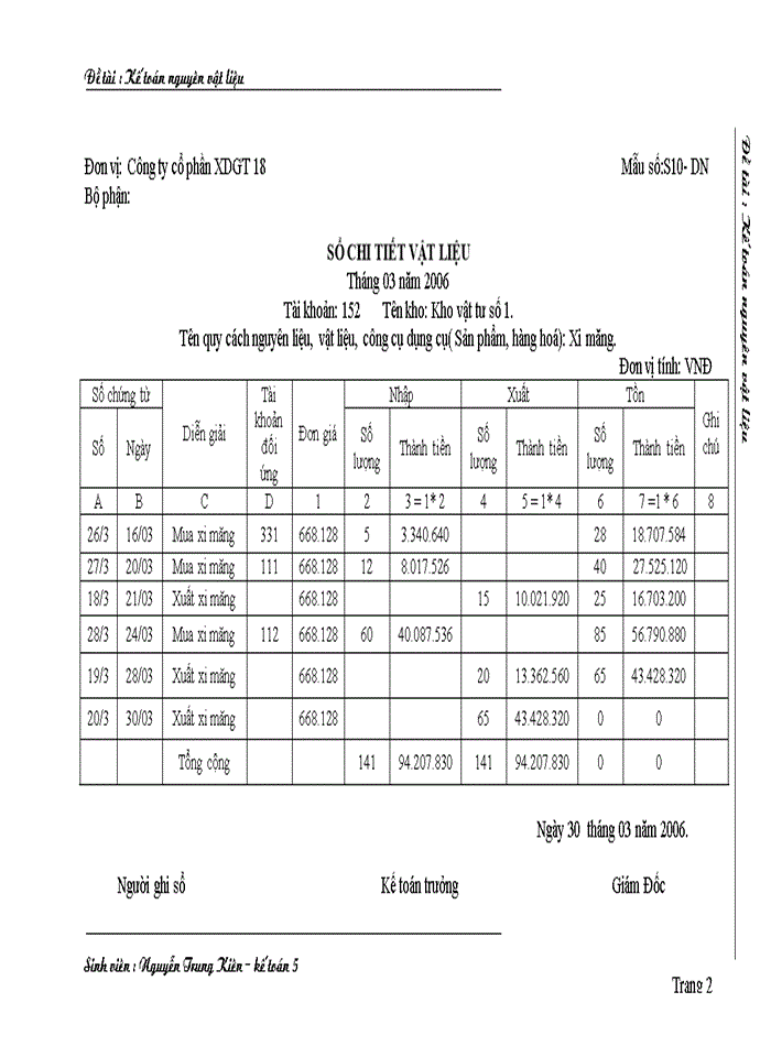 image for page Kế toán nguyên vật liệu tại Công ty cổ phần xây dựng giao thông 18