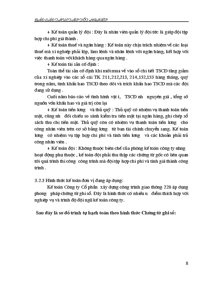 image for page tổ chức kế toán tại Công ty Cổ phần  xây dựng công trình giao thông 228