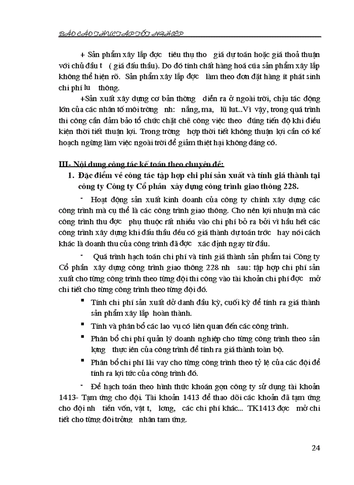 image for page tổ chức kế toán tại Công ty Cổ phần  xây dựng công trình giao thông 228