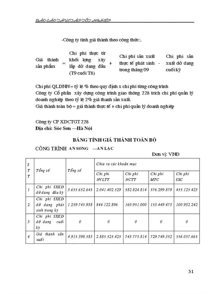 image for page tổ chức kế toán tại Công ty Cổ phần  xây dựng công trình giao thông 228