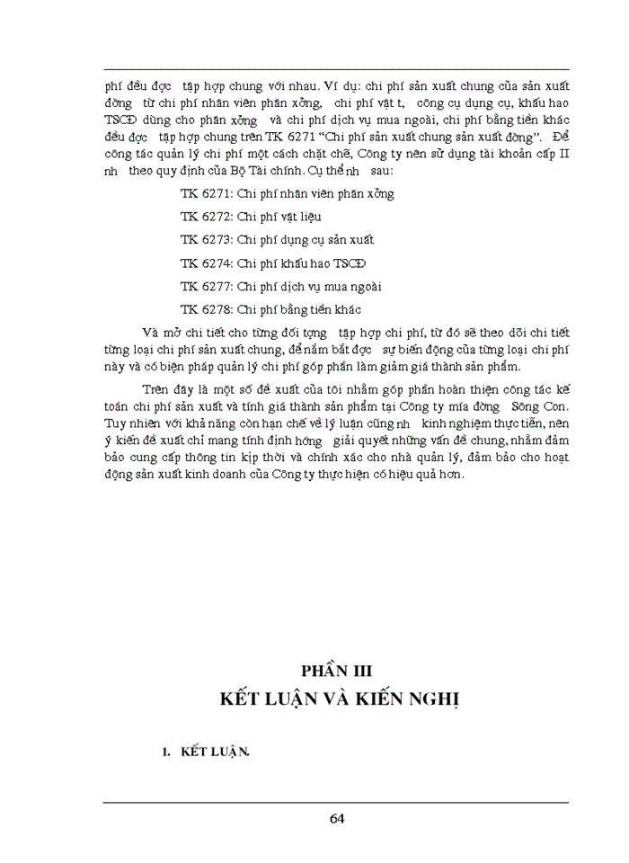 image for page Hoàn thiện công tác  kế toán tập hợp chi phí sản xuất và tính giá thành sản phẩm tại công ty mía đường sông con
