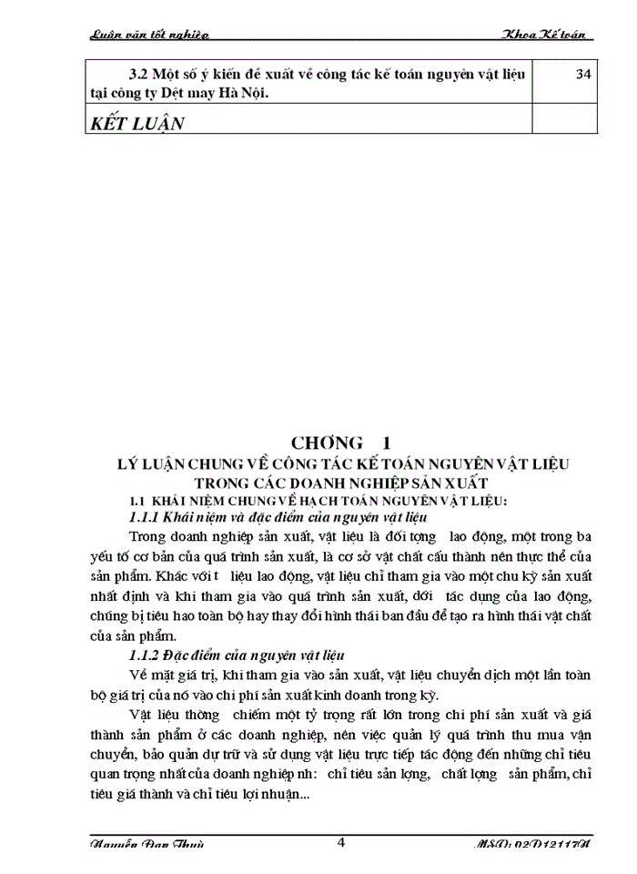 image for page Thực trạng tổ chức công tác kế toán nguyên vật liệu tại công ty dệt may Hà Nội