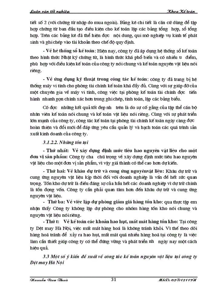 image for page Thực trạng tổ chức công tác kế toán nguyên vật liệu tại công ty dệt may Hà Nội