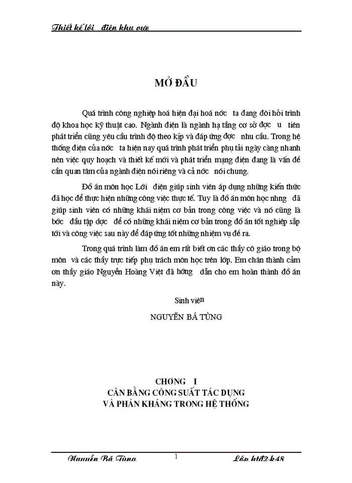 image for page Đồ án môn học Lưới điện