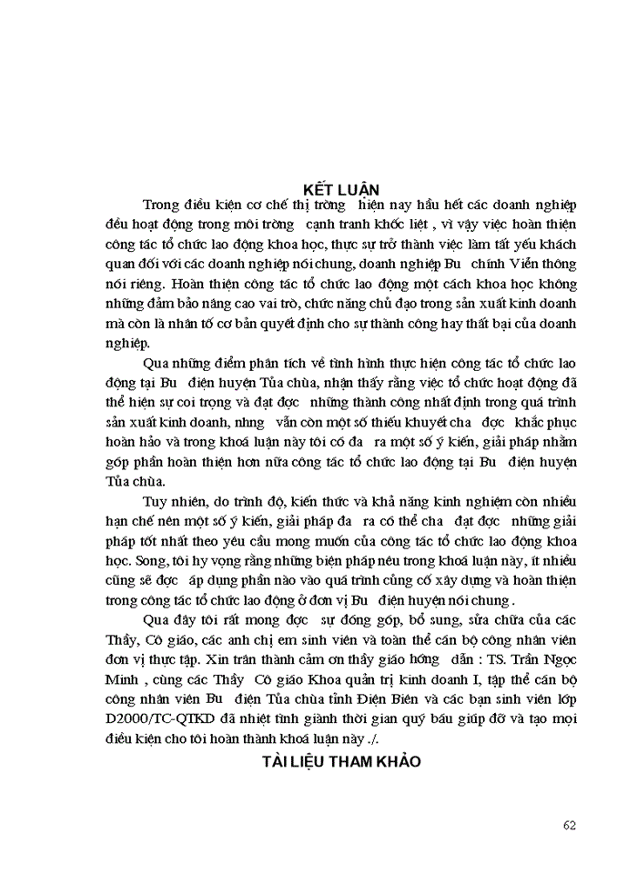 image for page Các biện pháp hoàn thiện công tác tổ chức lao động tại Bưu điện huyện Tủa chùa