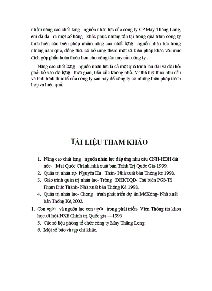 image for page Một số biện pháp nâng cao chất lượng nguồn nhân lực tại công ty cổ phần May Thăng Long