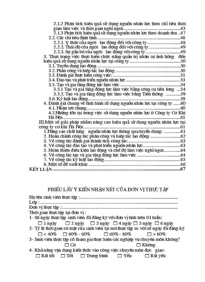 image for page Phân tích thực trạng nhằm nâng cao hiệu quả sử dụng nguồn nhân lực tại công ty TNHHNN một thành viên Cơ Khí Hà Nội