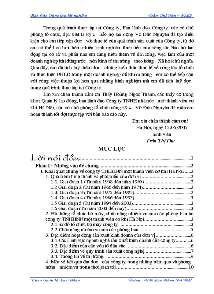 image for page Tìm hiểu về thực trạng công tác Bảo hộ lao động trong Công ty TNHH nhà nước một thành viên Cơ khí Hà Nội