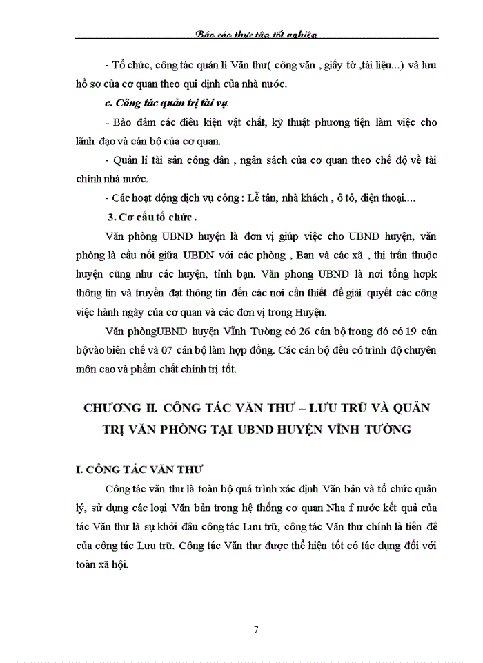image for page Quá trình khảo sát, thực hiện công tác Văn thư – Lưu trữ và quản trị văn phòng của Văn phòng UBND Huyện Vĩnh Tường