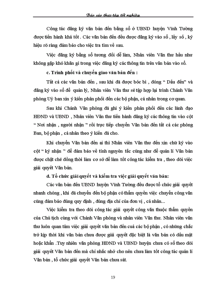 image for page Quá trình khảo sát, thực hiện công tác Văn thư – Lưu trữ và quản trị văn phòng của Văn phòng UBND Huyện Vĩnh Tường