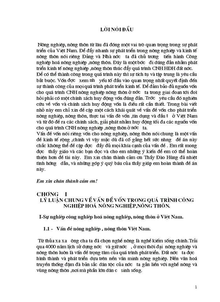 image for page Lý luận chung về vấn đề vốn trong quá trình công nghiệp hoá nông nghiệp,nông thôn