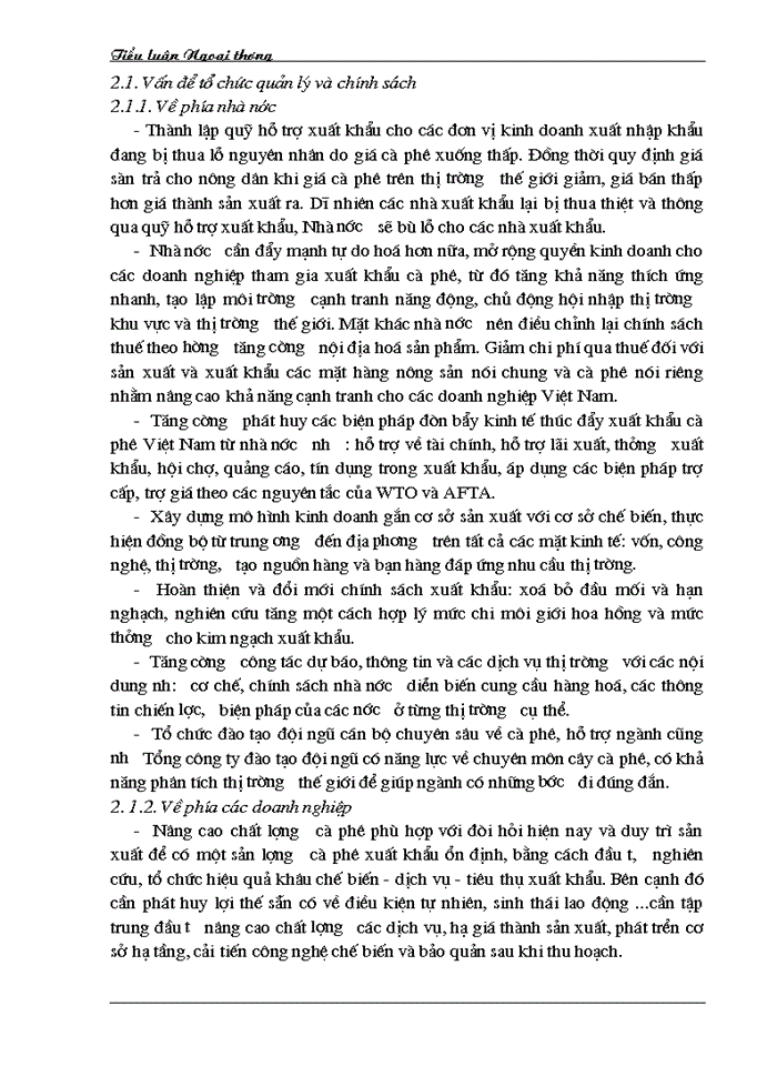 image for page Những giải pháp nhằm nâng cao hiệu quả hoạt động xuất khẩu cà phê của Việt Nam hiện nay
