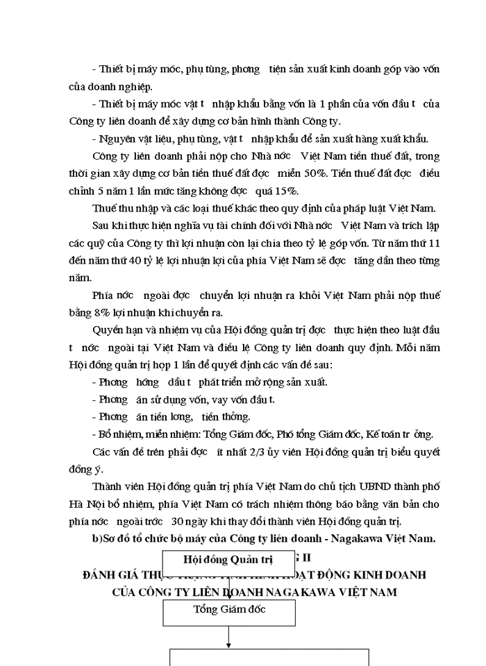 image for page Trình bày việc khởi sự ( chuẩn bị ), đăng ký, thành lập, tổ chức bộ máy và hoạt động của một doanh nghiệp liên doanh- Công ty liên doanh Nagakawa Việt Nam
